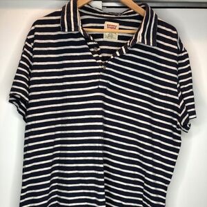 Mens Levis Stripped Polo shirt 100% cotton SZ XL